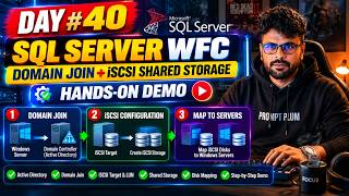 🏆DAY #40 🚨 SQL Server WFC Infrastructure | Domain Join + iSCSI Shared Storage | Hands-On Demo