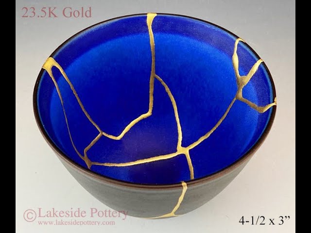 Kintsugi Art gold repair examples Lakeside Pottery Studio - YouTube
