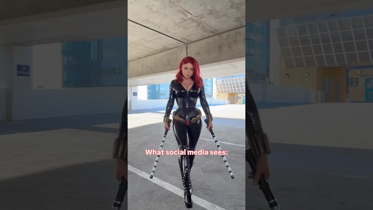 What social media sees vs. reality… and the reality is I’m a mess🤣😭 #bts #blackwidow #cosplay