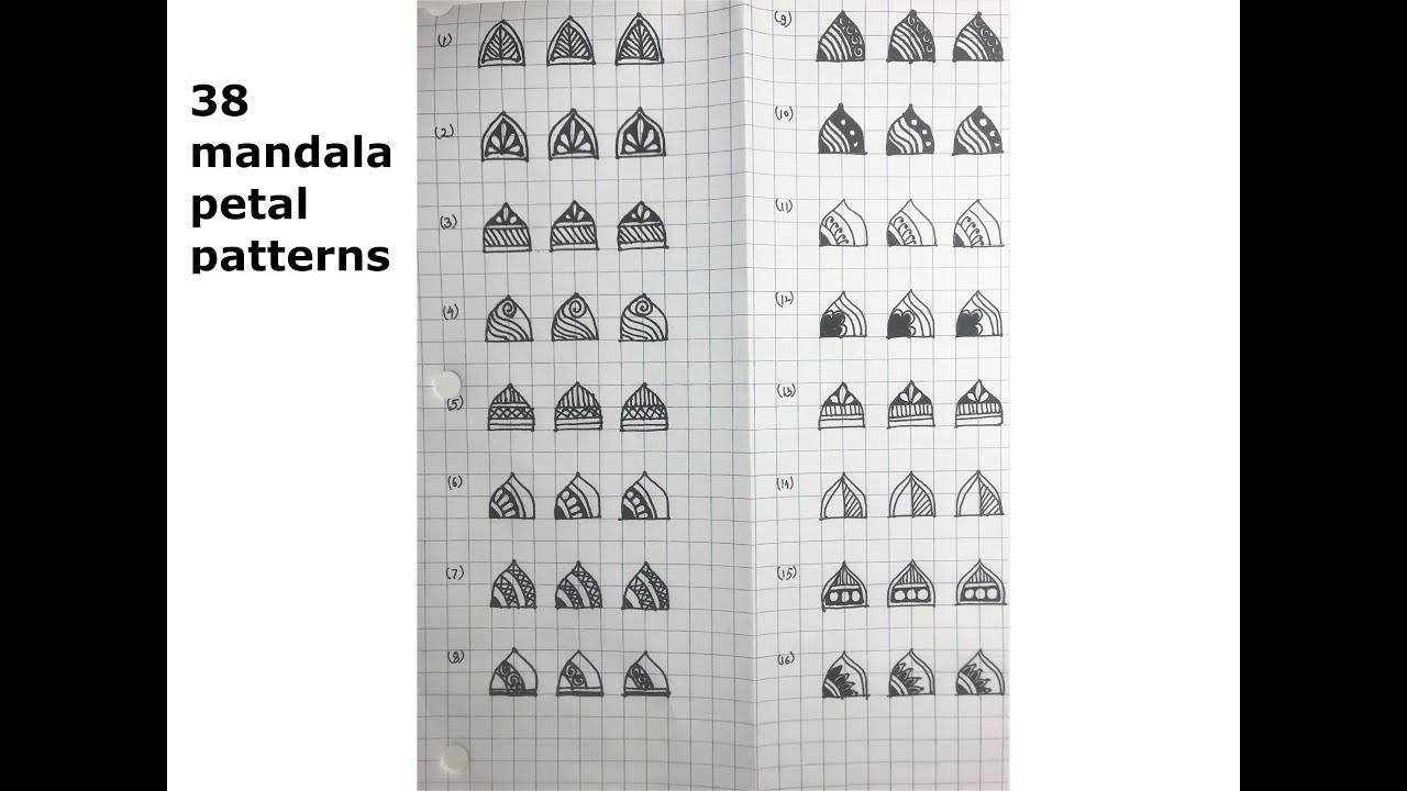 38 Mandala Petal Patterns / Easy Mandala Patterns for Beginners  / Mandala Petal Designs ( Part I )