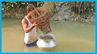 Bamboo Cage Fishing Style (PART 3) - How To Catch Shrimp Fish by Bamboo Cage
