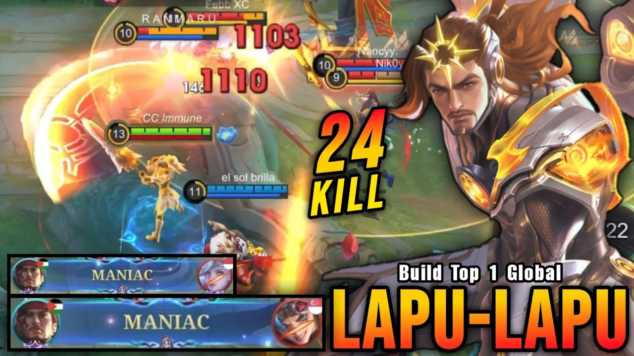 24 Kills + 2x MANIAC!! Insane DMG Lapu Lapu Monster EXP Laner - Build Top 1 Global Lapu Lapu ~ MLBB