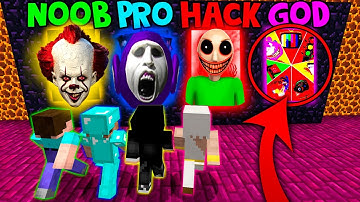 Minecraft Battle - NOOB vs PRO vs HACKER vs GOD : SCARY PORTAL CHALLENGE ! AMV SHORT Animation
