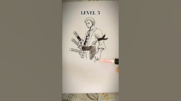 How to Draw Zoro In Different Levels 😳//#shorts #anime #drawing #zoro #onepiece