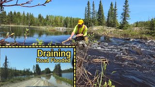 Full Video Draining 200 Acre Flood By Unclogging River, 2 Roads Flooded With Detour Routes In Place