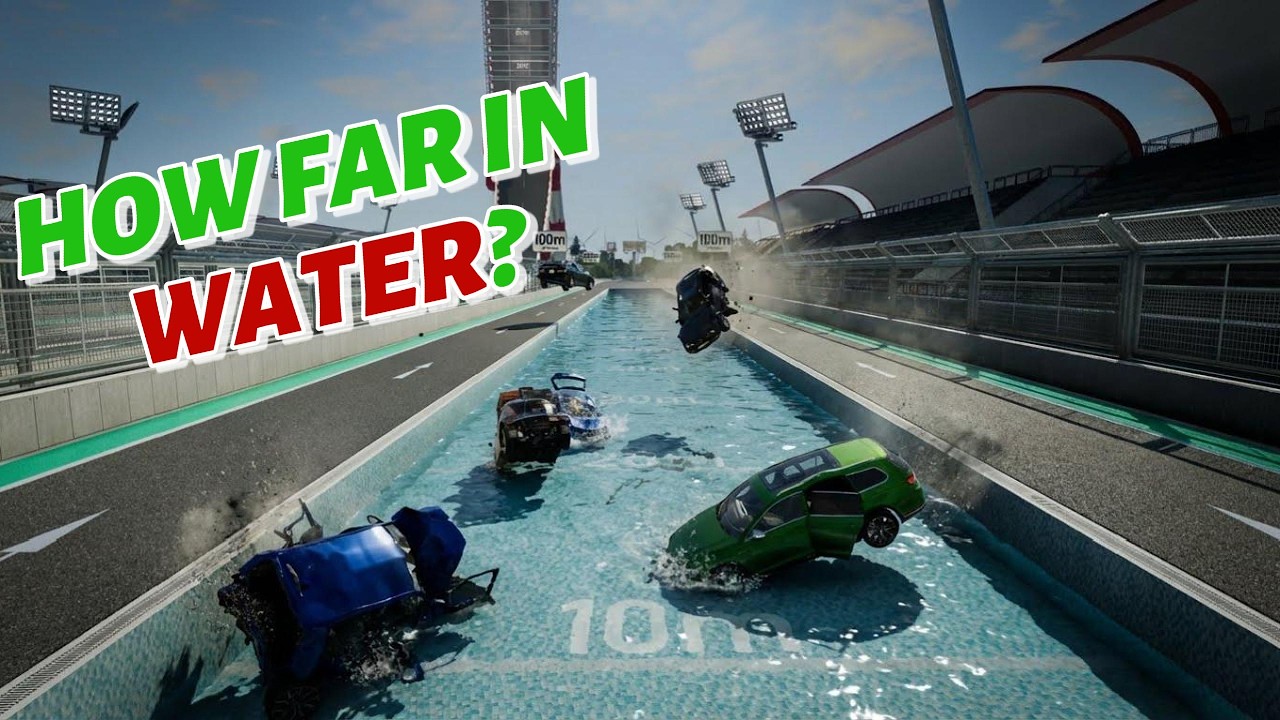 Volkswagen Cars vs Water Pool | How Far Can They Go? (Simulation)