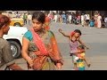 Tightrope act set-up - street performance, Kolkata, India