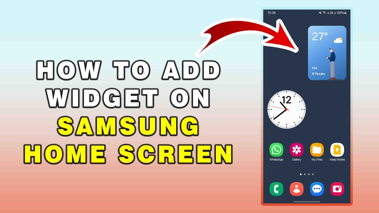 How to Add Widget On Samsung Home Screen - YouTube