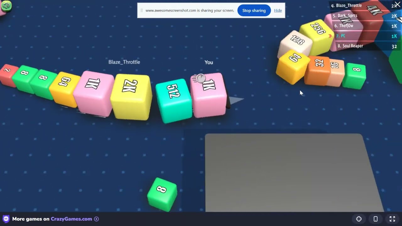 Cubes 2048.io - watch the sir play