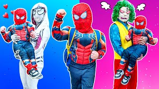 What If 10 SPIDER-MAN in 1 HOUSE ??? | Amazing Team Spiderman rescue Kid Spider Team Bad Guy