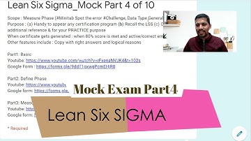 Minitab - Spot The Error, Statistics-Type of data |Lean Six Sigma Mock Exam Part 4 of 10| HD |Useful