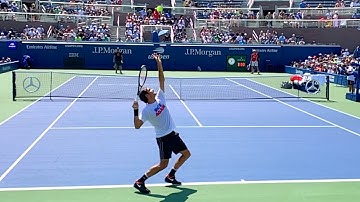 Roger Federer Serve Slow Motion in Court Level View - Ultimate ATP Serve Technique