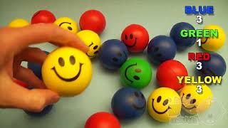 Learn Colours with HUGE Smiley Face Squishy Balls! Fun Learning Contest!