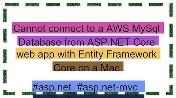 Cannot connect to a AWS MySql Database from ASP.NET Core web app with Entity Framework Core on a Ma