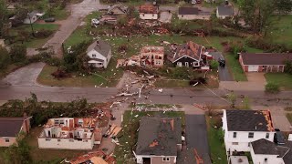 Drone Follows 3 Mile Path of Devastation in Gaylord MI from EF-3 Tornado