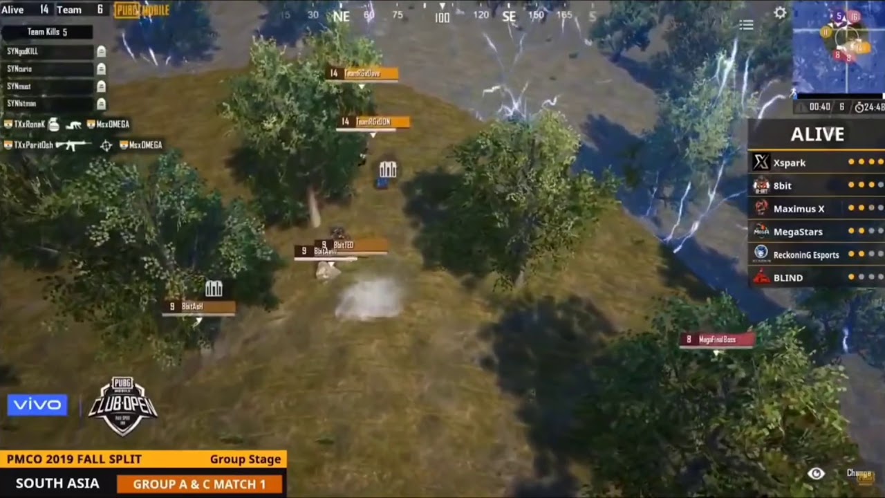 Team X vs 8bit total 11 kills PMCO day 3 matches