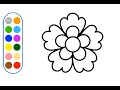 Glitter. How easy to draw and paint flower? Learn colors for kids.