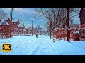 4K Virtual Winter Walking Tour - Toronto, Canada - Walking in Snow Storm Ambience [4K/50fps]