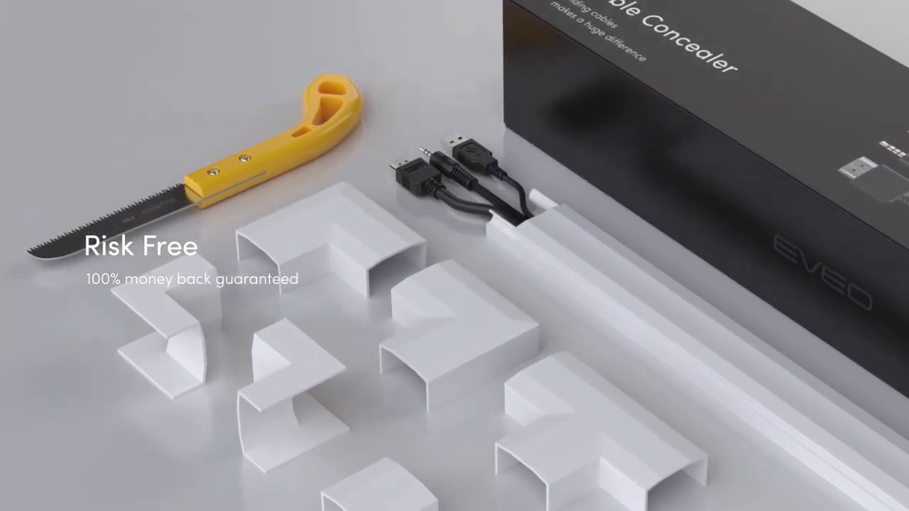 EVEO - Cord Cover - Cable Concealer On Wall Raceway [introducing] 