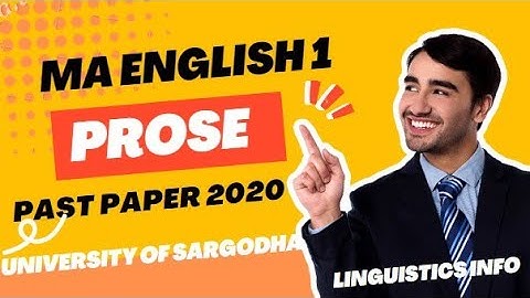 past paper prose 2020 MA English part 1 university of Sargodha