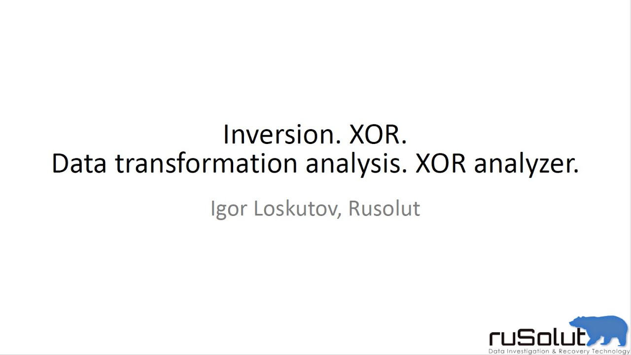 Inversion. Data transformation analysis. XOR. XOR analyzer - YouTube