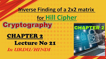 Inverse Finding of 2x2 Matrix for Hill Cipher | Cryptography  |  Chapter 2  |  Lecture 21