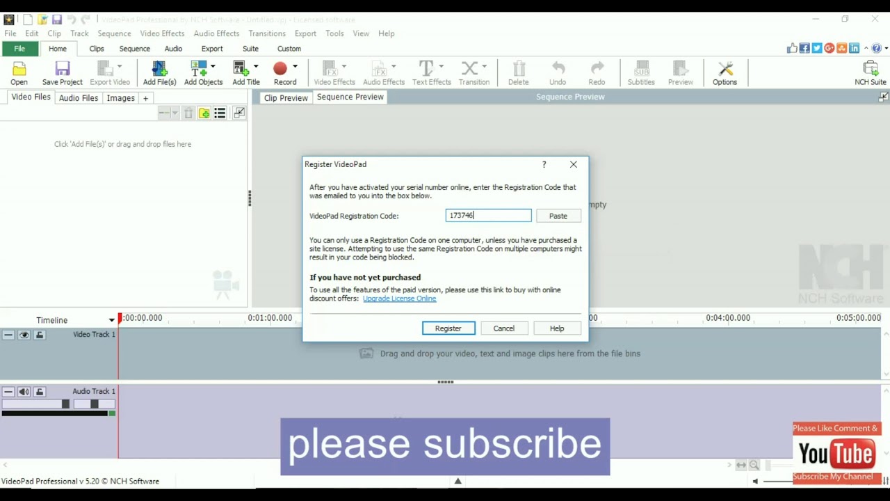 How to register videopad video editor - YouTube