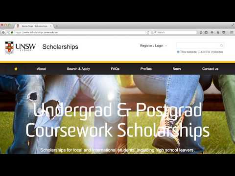 UNSW Scholarships - Application Tutorial 2017