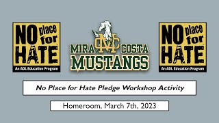 No Place for Hate HR Pledge Activity