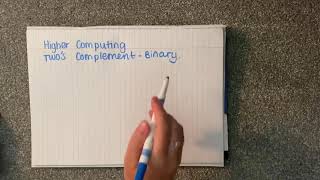 Twos Complement to Denary negative numbers Example 1