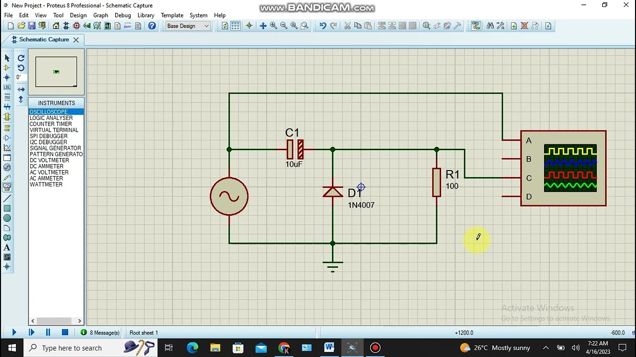 Positive and Negative Clamper circuit simulation using proteus software
