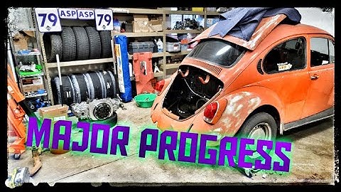 VW Bug engine Swap. Engine is in for the final time!! Superu Beetle PT 21