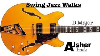 Video thumbnail of "Swing Jazz Walks in D major | Guitar Backing Track"