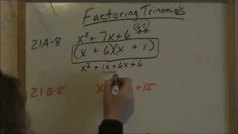 Lesson 21- Factoring Trinomials