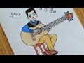           كيف ترسم رجل يعزف على الچيتار خطوة بخطوة رسم سهل