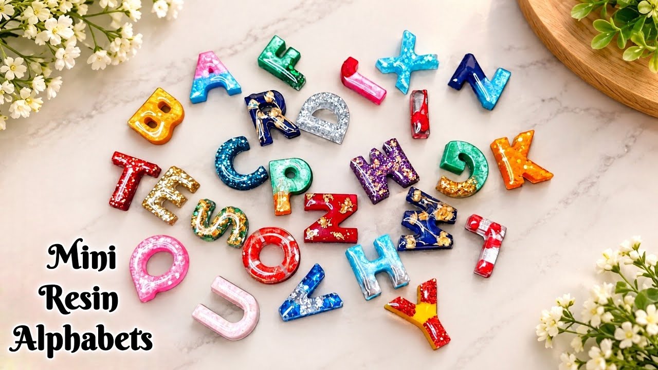 レジン　ハンドメイド　558 I Made These Mini Resin Alphabets 😍 | DIY Resin Letters