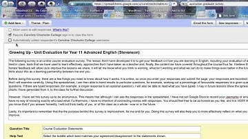 Course Evaluation Surveys using Google Docs