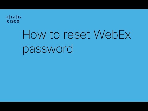 How to reset WebEx password