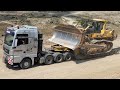 Best Heavy Transports Of Komatsu And Caterpillar Bulldozers - 2 Hours Mega Machines Movie