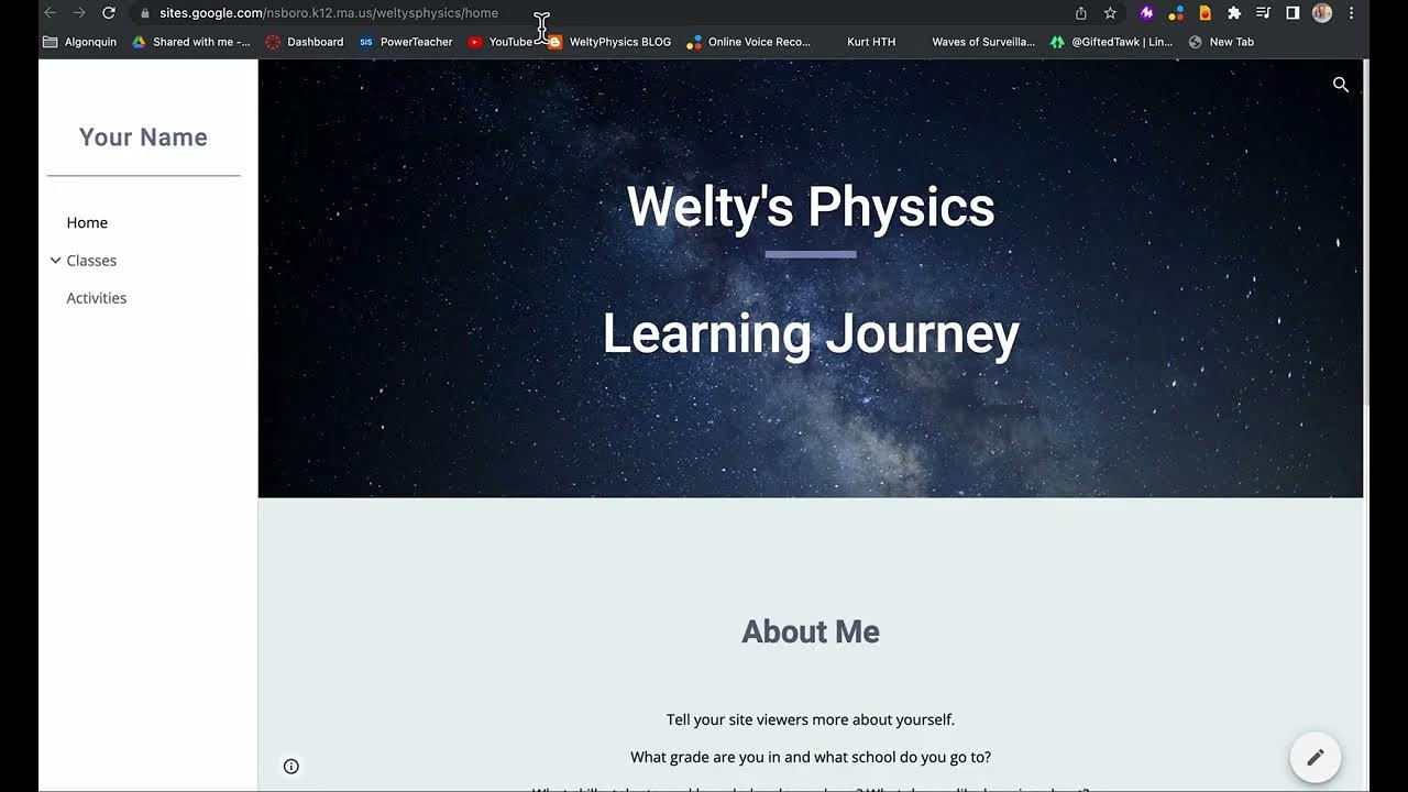 how-create-a-google-site-for-physics-class-youtube
