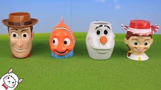 Toy Story Finding Nemo Frozen Olaf おもちゃ フェイスマグカップとビーズ Surprise Eggs Toys Disney Pixer