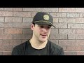 Wolanin speaks with the media following a 4-3 overtime win at Springfield