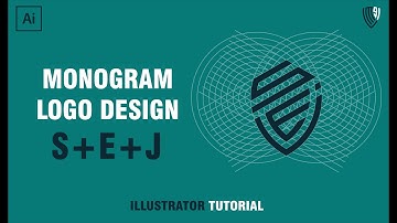 SEJ Monogram  Shield Logo Design With Circular Grid | Adobe Illustrator Tutorial