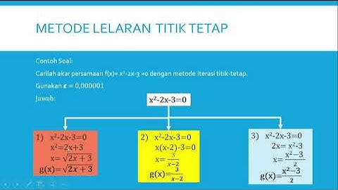 METODE ITERASI TITIK TETAP - CONTOH SOAL & PENYELESAIAN MUDAH MENGGUNAKAN EXCEL - METODE NUMERIK