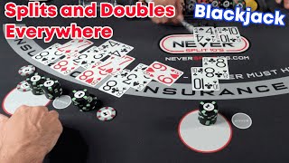 $21,000 Blackjack Win - Split Again And Double Down - #119