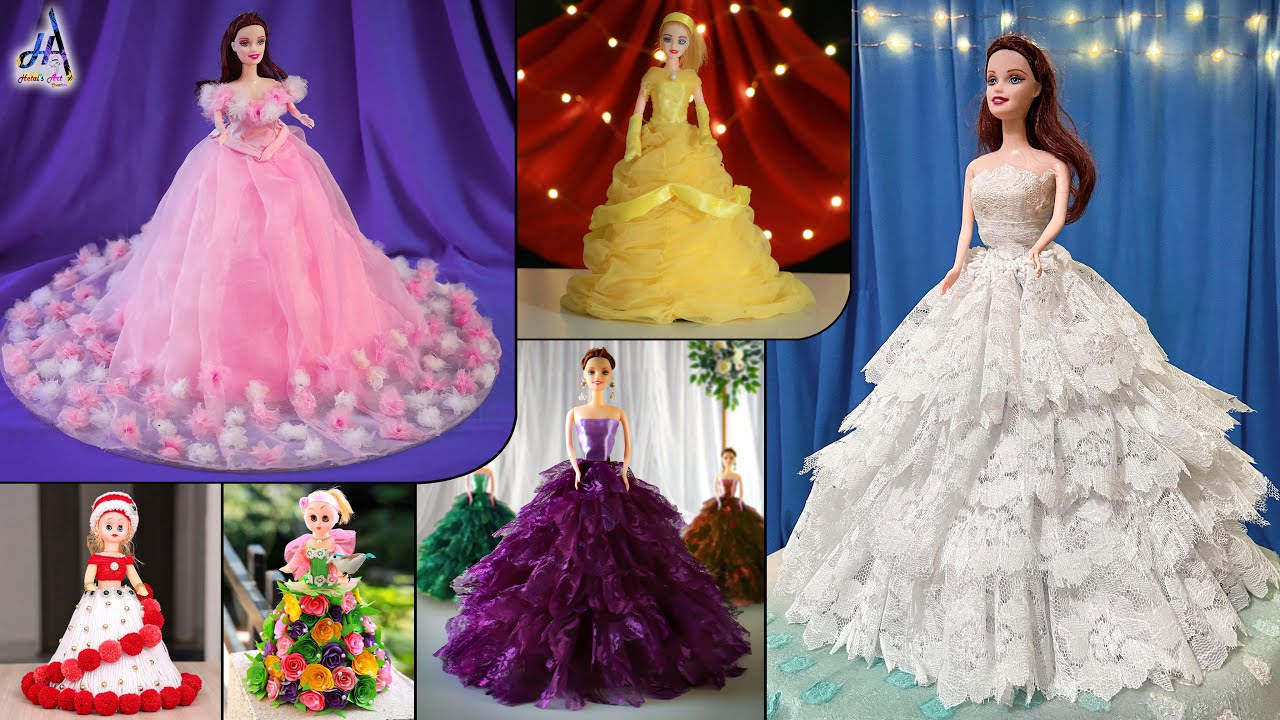 Gorgeous DIY Barbie Doll Dresses | Disney Princess DIY | Barbie Clothes ...