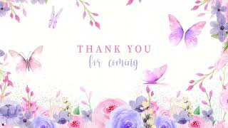 1 Hour Baby Shower Butterflies Pink & Purple Background Video