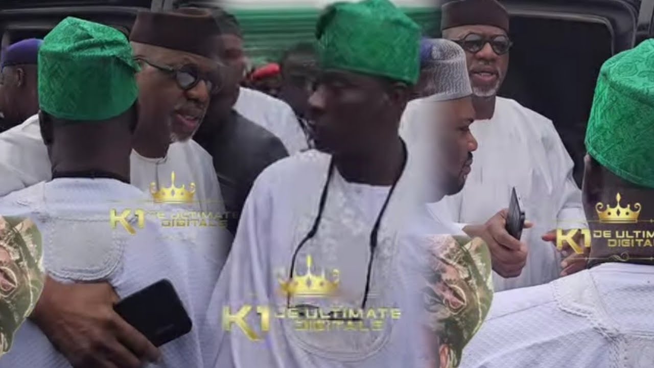 GOV.DAPO ABIODUN EMBRACE WASIU AYINDE AT HIS MOTHER 7DAYS FIDAU PRAYER, AS HE ARRIVED IN IJEBU ODE