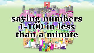 Saying numbers 1-100 in less than a minute