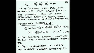 Diophantine Analysis of affine cubic Markoff type Surfaces - Peter Sarnak